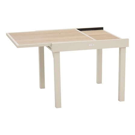 Table jardin extensible Piazza 8 places – aluminium et verre trempé Table de jardin extensible carrée Piazza argile 8 places aluminium verre
