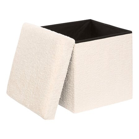 pouf pliant Soana ivoire 38 cm assise d'appoint