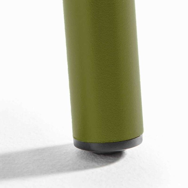 Table bistrot jardin 70x70 cm avec 2 chaises métal kaki PALAVAS