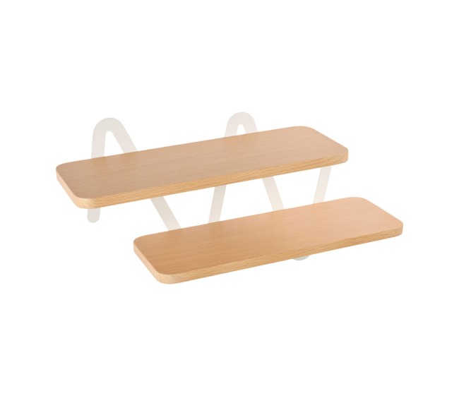 Étagère murale métal et MDF Zaza marron et blanc Étagère murale métal et MDF Zaza marron et blanc