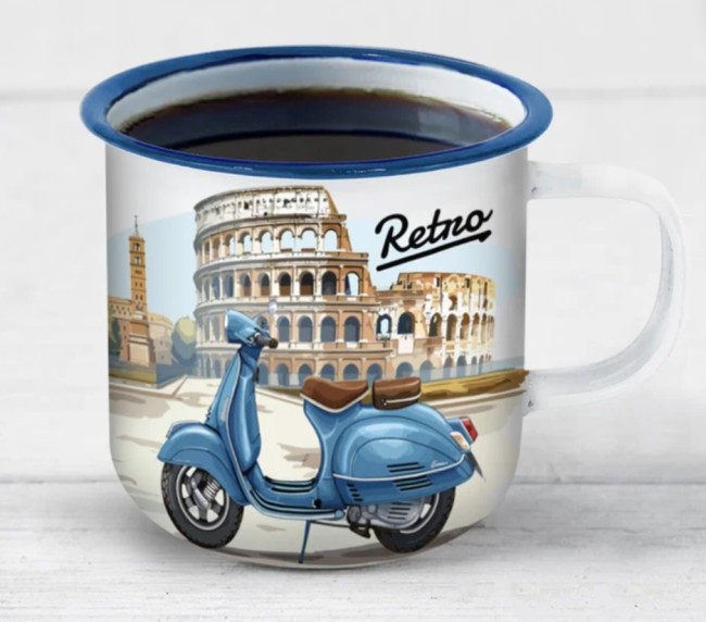 tasse email blanc 150 ml mug vintage cafe italien
