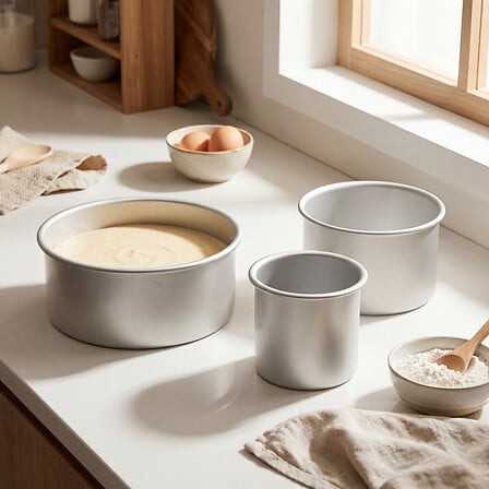 Lot de 3 moules à gâteau aluminium | Irisia Maison
