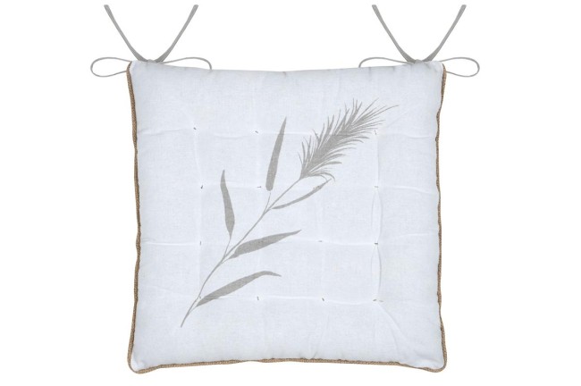 Galette de chaise Pampa écru 38x38 cm coussin confortable motif naturel