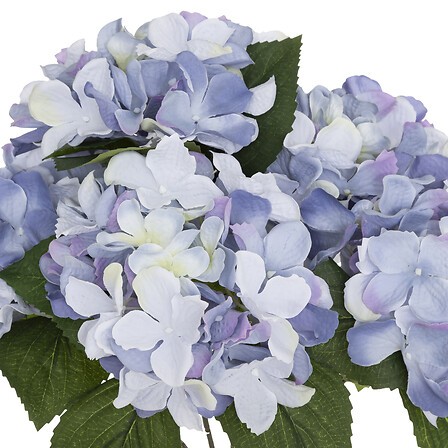 Bouquet d’hortensias artificiels H 42 cm – fleurs décoratives en rose, bleu ou blanc