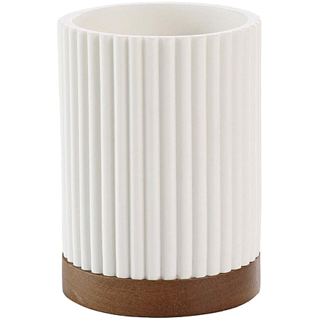 Gobelet porte-brosse à dents blanc Niagara 10,8 cm | Irisia Maison