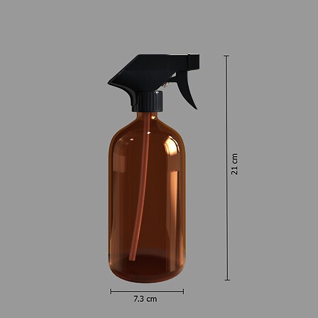 vaporisateur spray en verre teinté marron-noir 450 ml