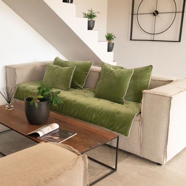 Coussin Jaipur pesto 45 × 45 ou 40 × 60 cm | Irisia Maison