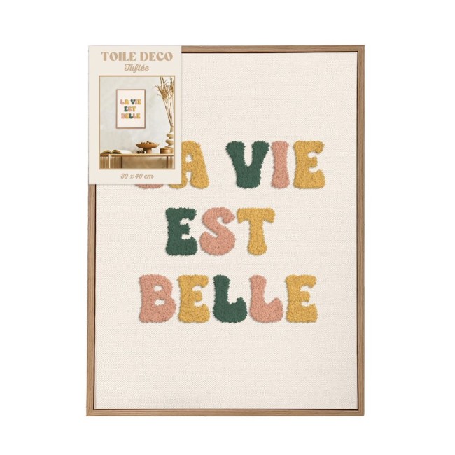 toile tuftée La Vie est Belle 30 x 40 cm multicolore toile tuftée La Vie est Belle 30 x 40 cm multicolore
