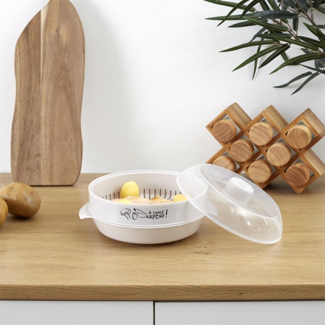 cuit vapeur micro ondes 1 2 l avec etage cuisson vapeur