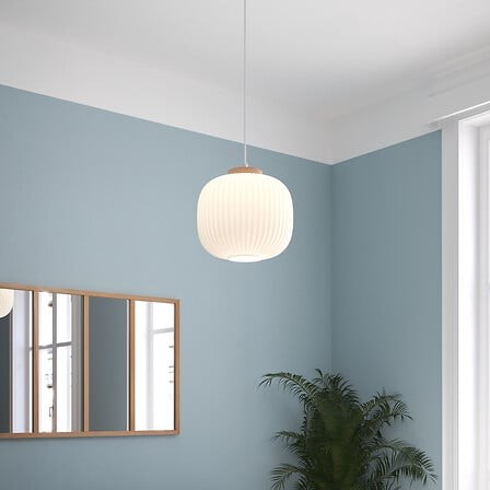 Suspension verre blanc Ø25 cm luminaire intérieur