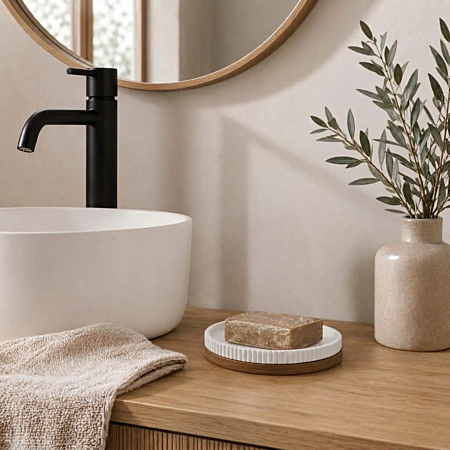 Porte-savon Niagara blanc 14 cm | Irisia Maison