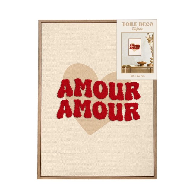 Toile Tuftée Amour Amour 30 × 40 cm | Irisia Maison