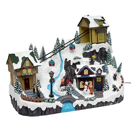 Village de Noël lumineux téléski 17 LED 42 cm | Irisia Maison Village de Noël lumineux téléski 17 LED 42 cm | Irisia Maison