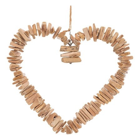 Déco murale cœur bois de hêtre ~35 cm – décoration murale nature Décoration murale en bois de hêtre forme cœur ~35 cm