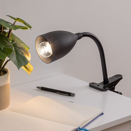 Lampe à pince Sily 43 cm noire – éclairage orientable design