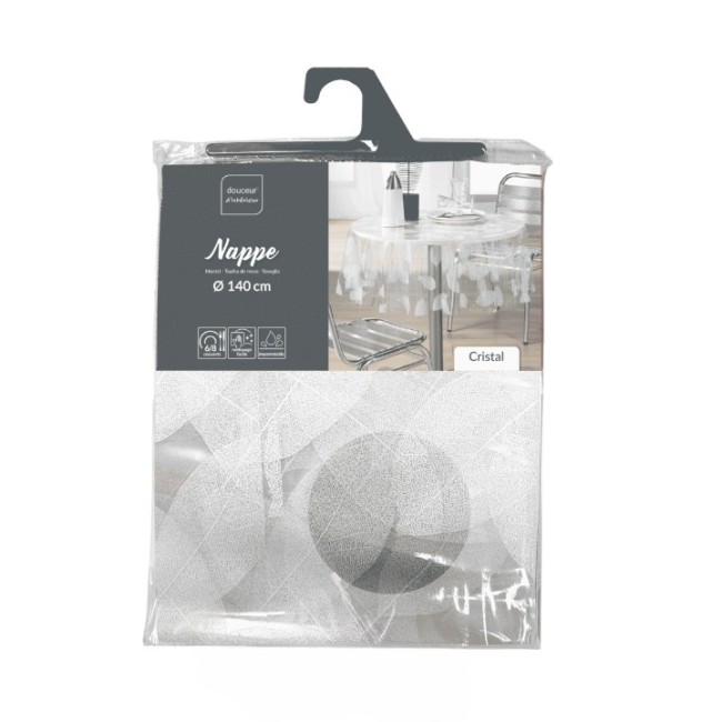 Nappe ronde transparente cristal motif Aurea Ø 140 cm – nappe PVC antitache pour table Nappe ronde transparente cristal motif Aurea Ø 140 cm – nappe PVC antitache pour table