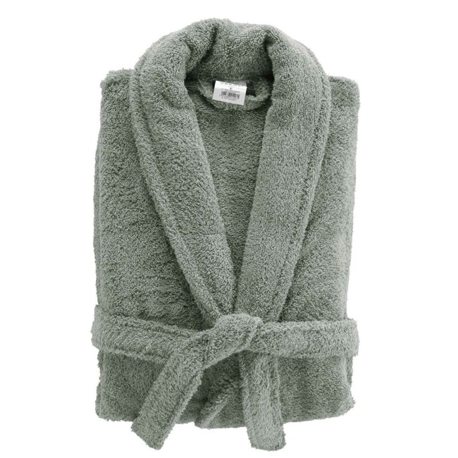 peignoir coton éponge col châle vert