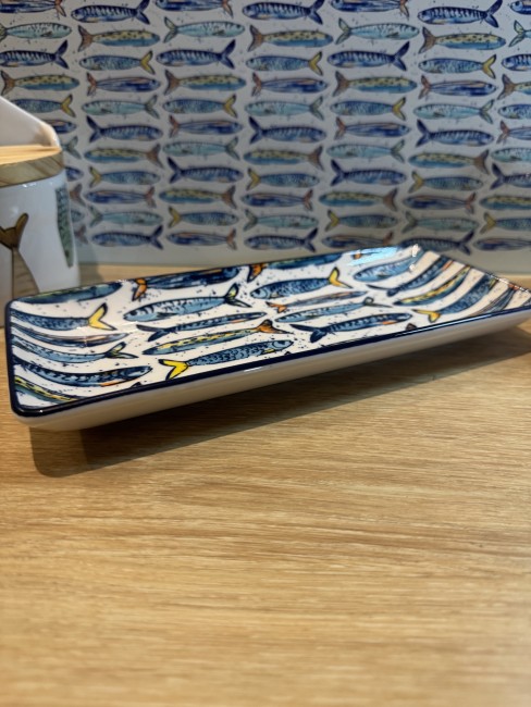 Plateau sardines en grès Peixe 24,7 × 11,5 cm | Irisia Maison  Balise ALT
