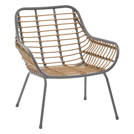 Salon de jardin PAOPAO gris graphite 4 places acier polyester extérieur