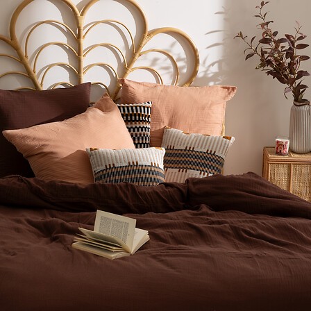 Tête de lit Aoni rotin 160 × 140 cm – décoration chambre bohème Tête de lit Aoni rotin naturel 160 x 140 cm style bohème