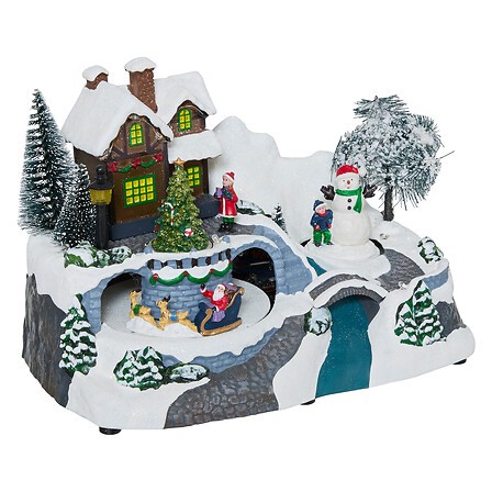 Village de Noël Père Noël traîneau 11 LED | Irisia Maison