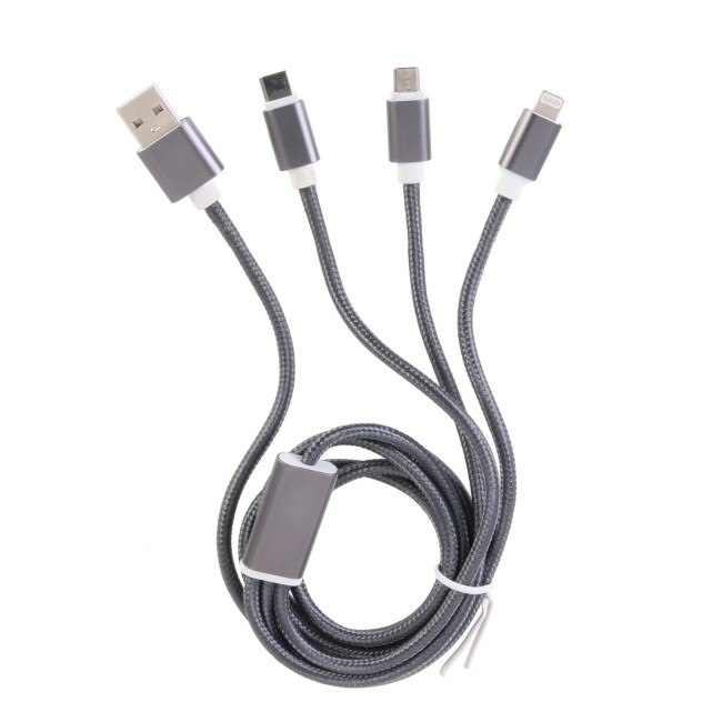 Câble 3-en-1 Lightning USB-C Micro USB 1,20 m | Irisia Maison