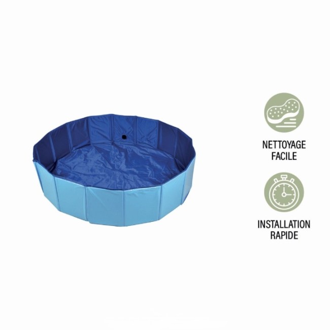 Piscine pliable pour chien 80x20 cm – bassin pratique et portable Piscine pliable pour chien 80x20 cm bleue bassin rafraîchissant