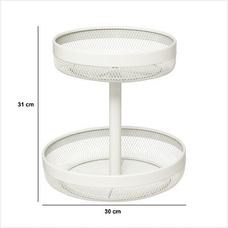 Corbeille à fruits 2 niveaux métal beige – rangement élégant Corbeille à fruits métal beige à 2 niveaux – présentoir fruits cuisine