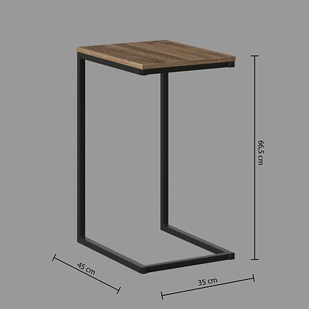 Bout de canapé métal et bois 45×35×66,5 cm – table d’appoint déco