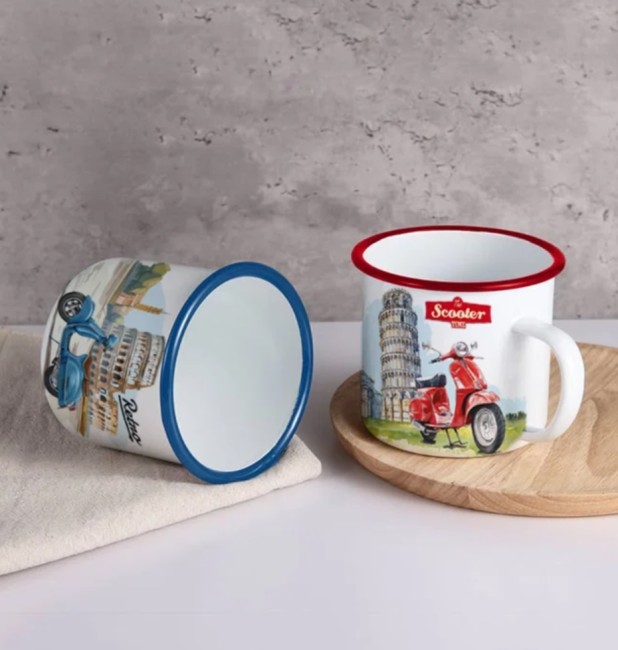 tasse email blanc 150 ml mug vintage cafe italien