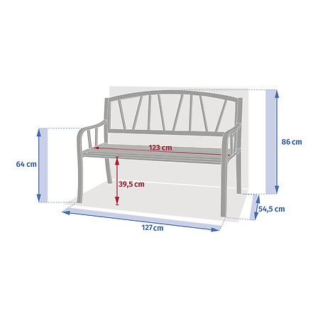Banc de jardin Alvernia ARGILE 3 places en acier extérieur HESPERIDE Banc de jardin Alvernia ARGILE 3 places en acier extérieur HESPERIDE