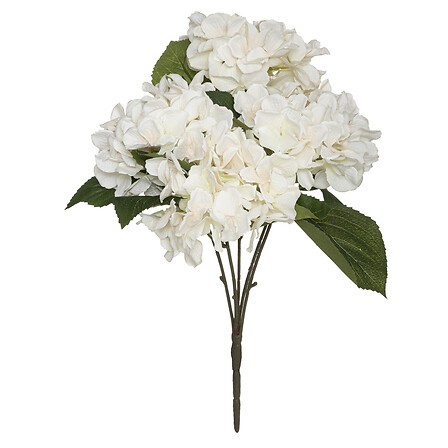 Bouquet d’hortensias artificiels H 42 cm – fleurs décoratives en rose, bleu ou blanc