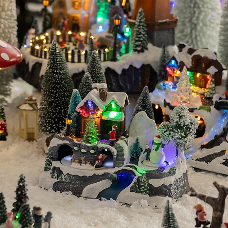 Village de Noël Père Noël traîneau 11 LED | Irisia Maison