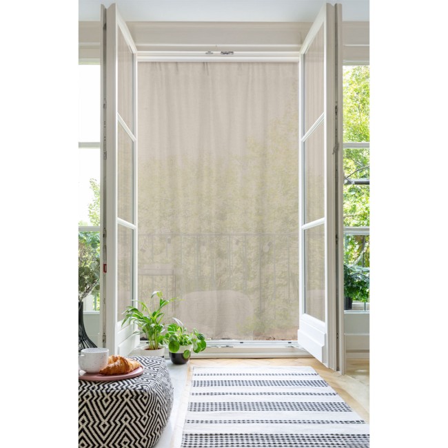 Rideau de porte taupe polyester lin 135x225 cm