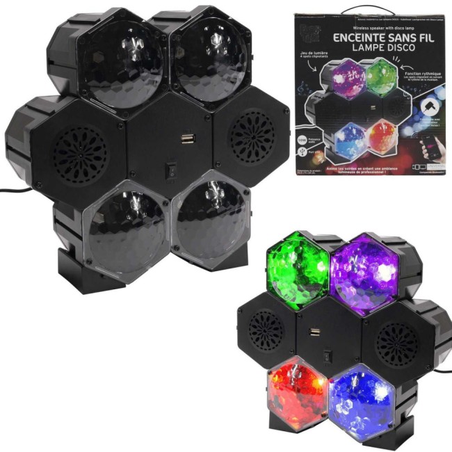 Enceinte Bluetooth projecteur disco 10W | Irisia Maison Enceinte Bluetooth projecteur disco 10W | Irisia Maison