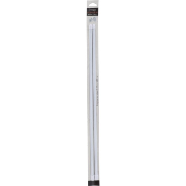 Lot de 2 tringles à vitrage extensibles blanches 60-80 cm