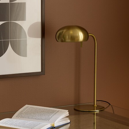 lampe à poser métal doré 38 cm avec abat-jour orientable