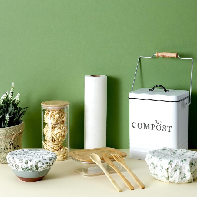 Poubelle de compostage inox 5 L avec filtre | Irisia Maison