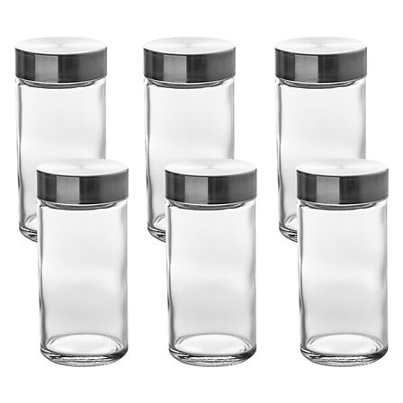 Lot de 6 pots à épices en verre 80 ml