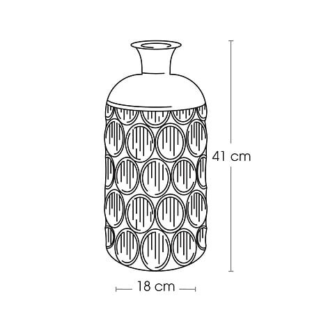vase en métal strié doré haut 41 cm