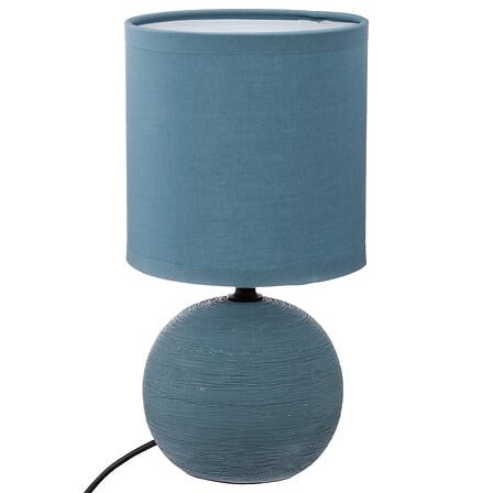 Lampe boule céramique H25 cm abat-jour tissu éclairage doux