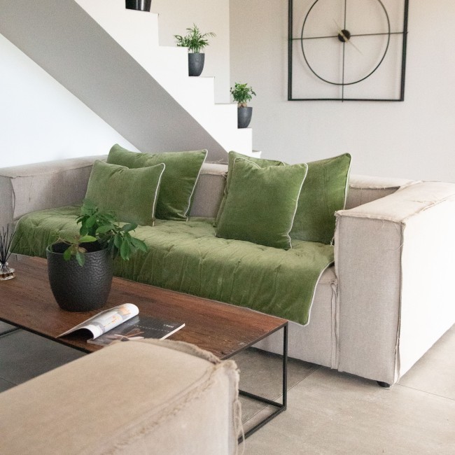 Coussin Jaipur pesto 45 × 45 ou 40 × 60 cm | Irisia Maison
