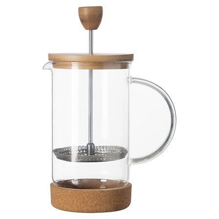 Cafetière à piston 60cl avec manche et couvercle en bambou Cafetière à piston 60cl avec manche et couvercle en bambou