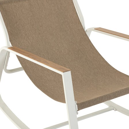 Fauteuil à bascule Felinio taupe Hespéride extérieur jardin terrasse