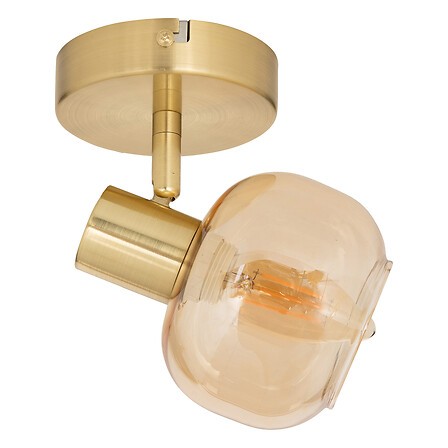 applique murale Pilia profil métal doré verre ambre