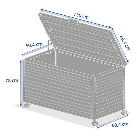 Coffre rangement Edenio 510 L graphite Coffre de rangement Edenio 510 L graphite extérieur
