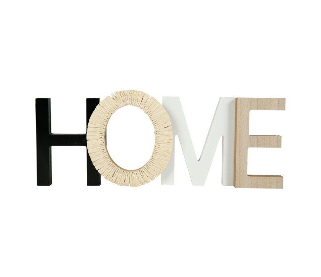 mot deco home bois raphia 38cm decoration murale naturelle bohème