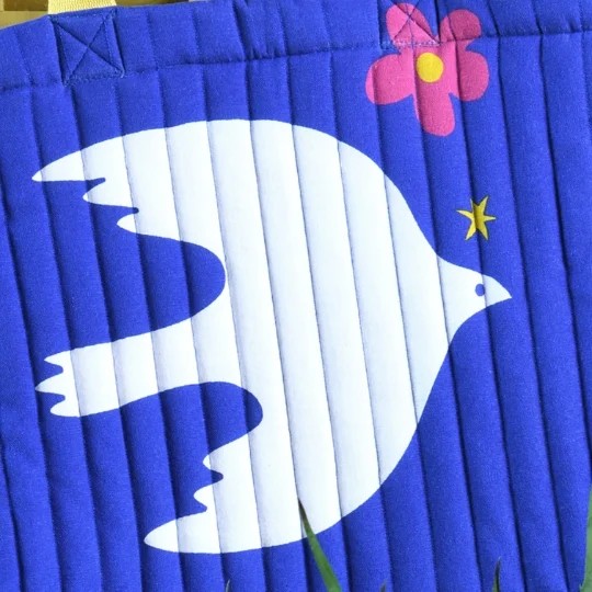 sac cabas imprimé oiseaux 44x35 cm en polycoton