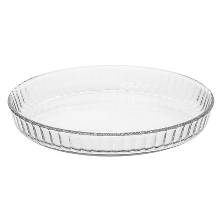 Plat à tarte en verre Ø 27 cm avec couvercle – cuisson & service Plat à tarte en verre diamètre 27 cm avec couvercle – plat pâtisserie