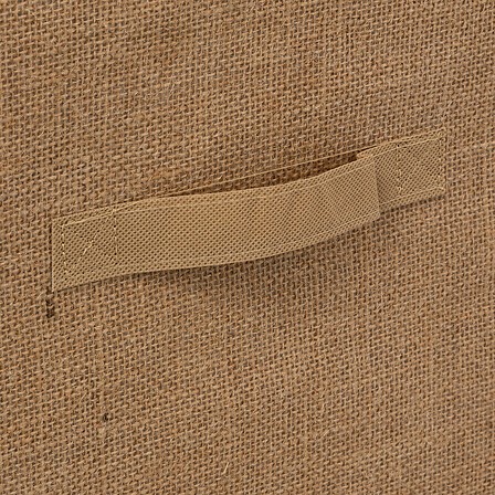 Panier de rangement carré toile de jute beige 31×31 cm